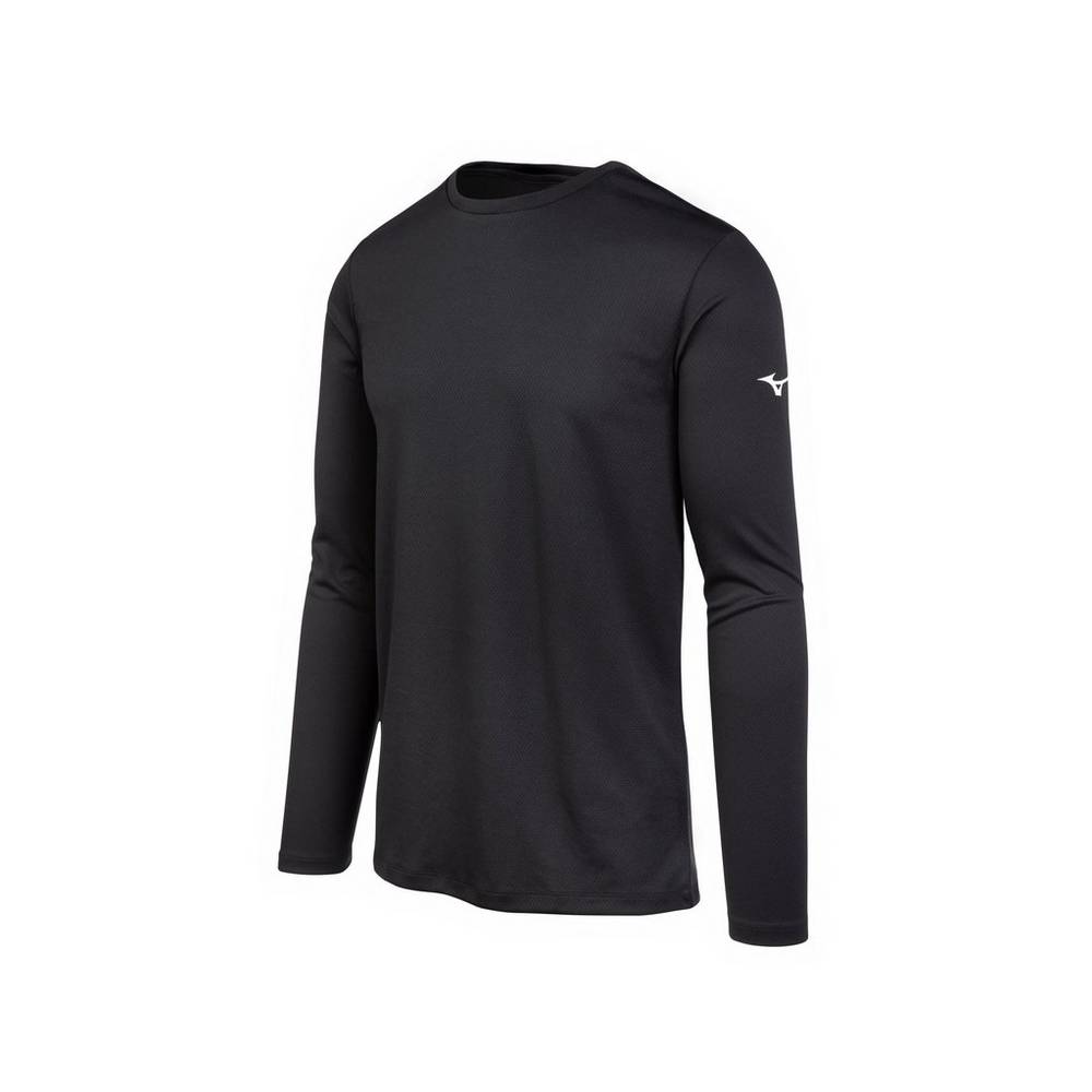 Mizuno Long Sleeve - Erkek Tişört - Siyah Türkiye (UIPLGN-754)